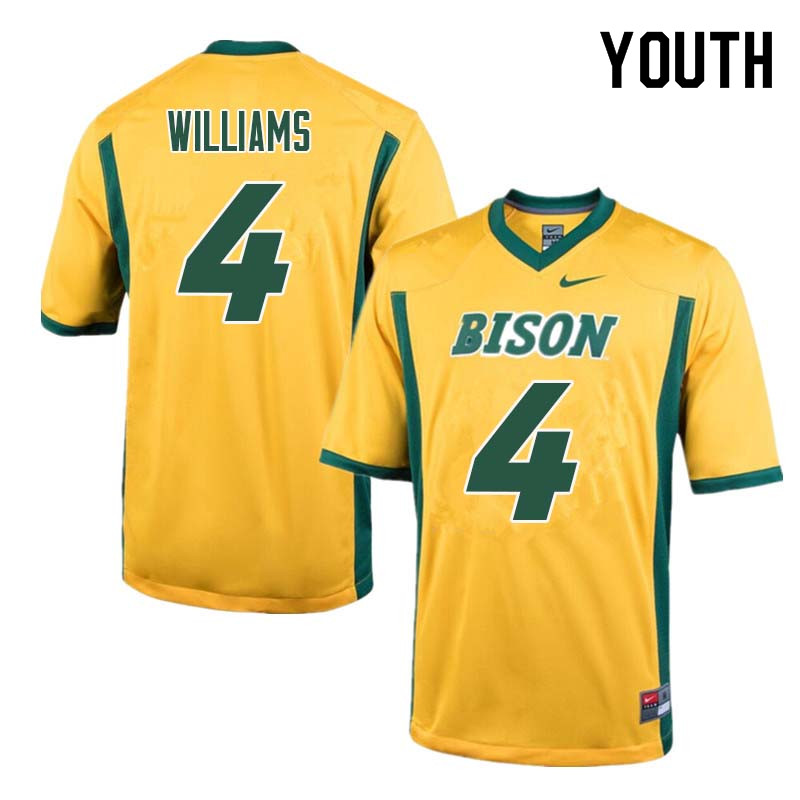 Youth #4 Dimitri Williams North Dakota State Bison College Football Jerseys Sale-Yellow